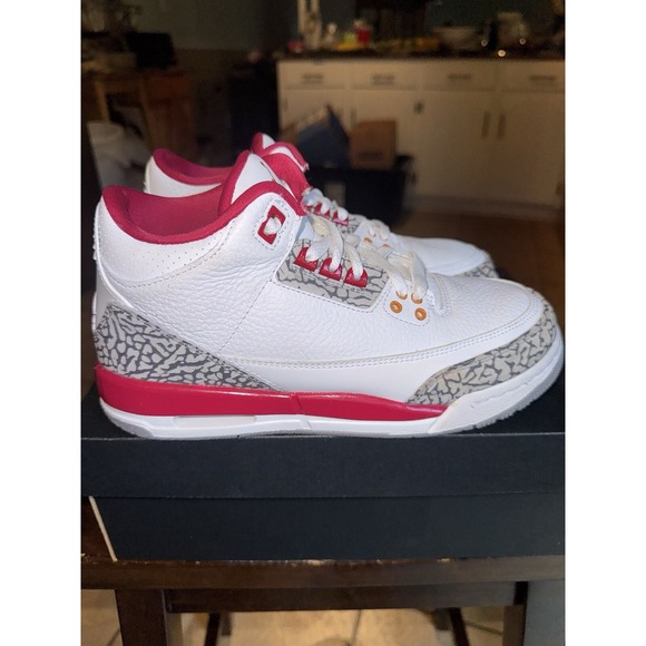 Nike Air Jordan 3 Retro Cardinal 398614-126 GS Size 7Y 100% AUTHENTIC!! - Picture 1 of 5